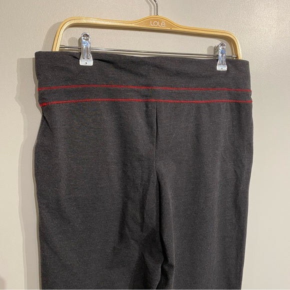 Roots Active joggers leggings grey with red stripe drawstring waist large - Picture 4 of 9